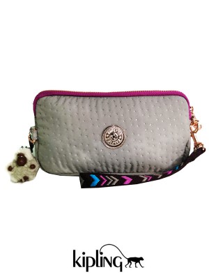 KP058*KIPLING LOWIE POUCH (GRAY MULTI)